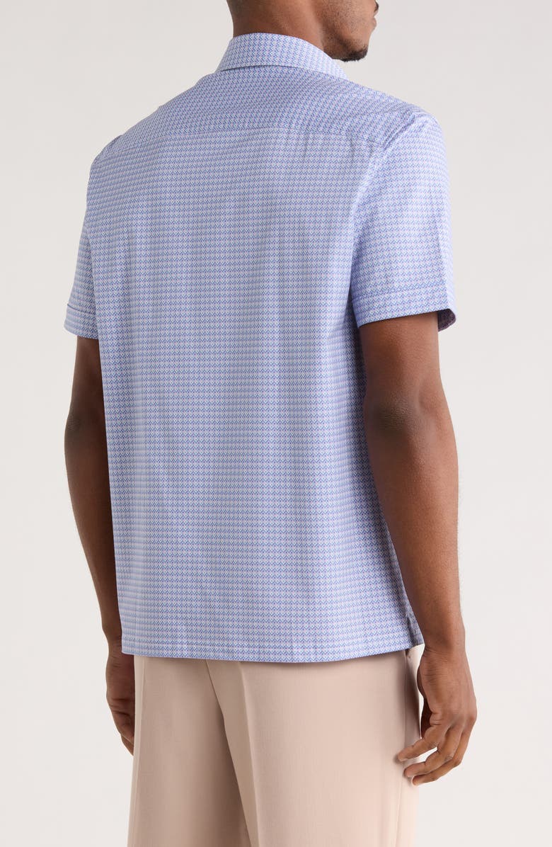 Bugatchi Print Short Sleeve Button-Up Shirt, Alternate, color, Lavender