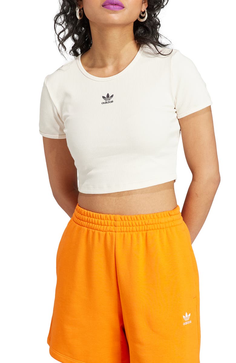 adidas Adicolor Essentials Rib Crop Top, Main, color, 