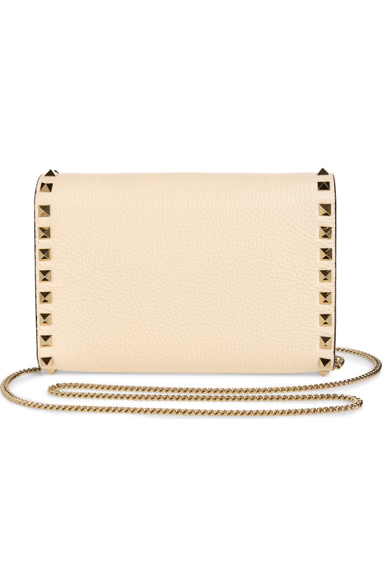 Valentino Garavani Mini Rockstud Leather Shoulder Bag, Alternate, color, Light Ivory