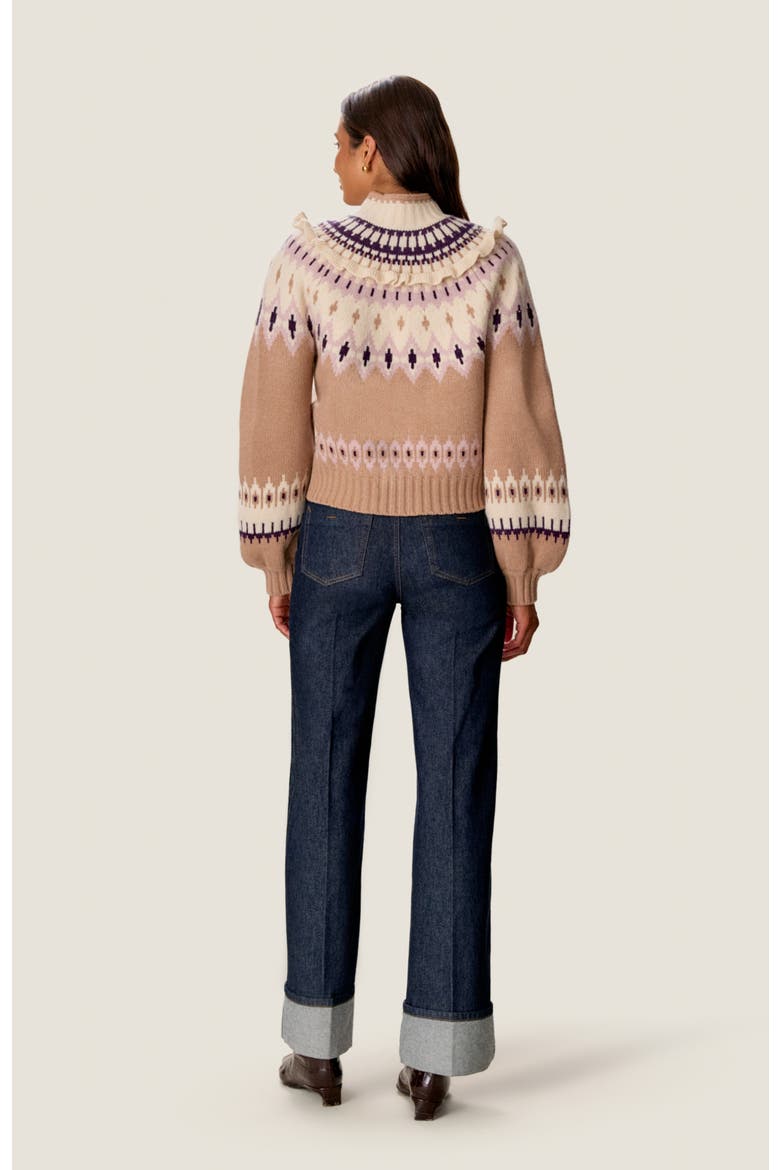 Allie Fair Isle Sweater, Alternate, color, Cedar Fair Isle