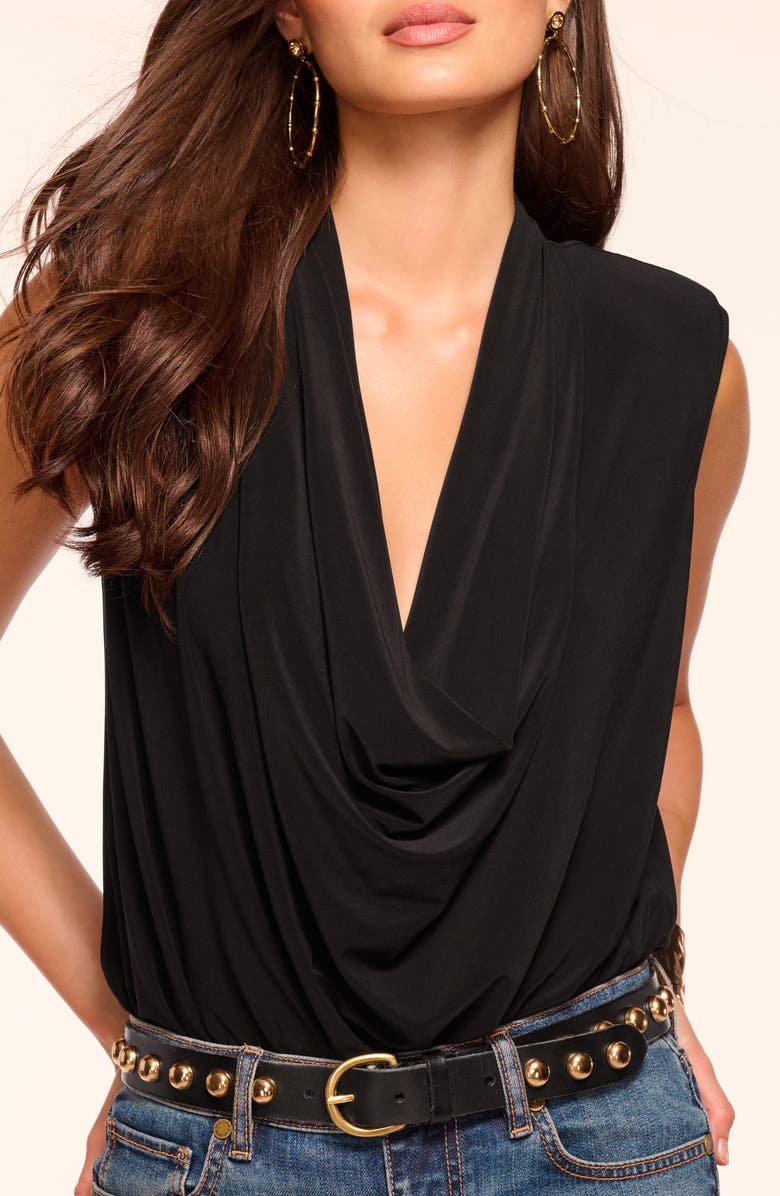 Ramy Brook Eden Cowl Neck Bodysuit, Alternate, color, Black