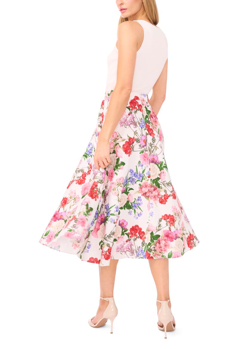 Ida Floral Circle Midi Skirt, Alternate, color, ULTRA WHITE