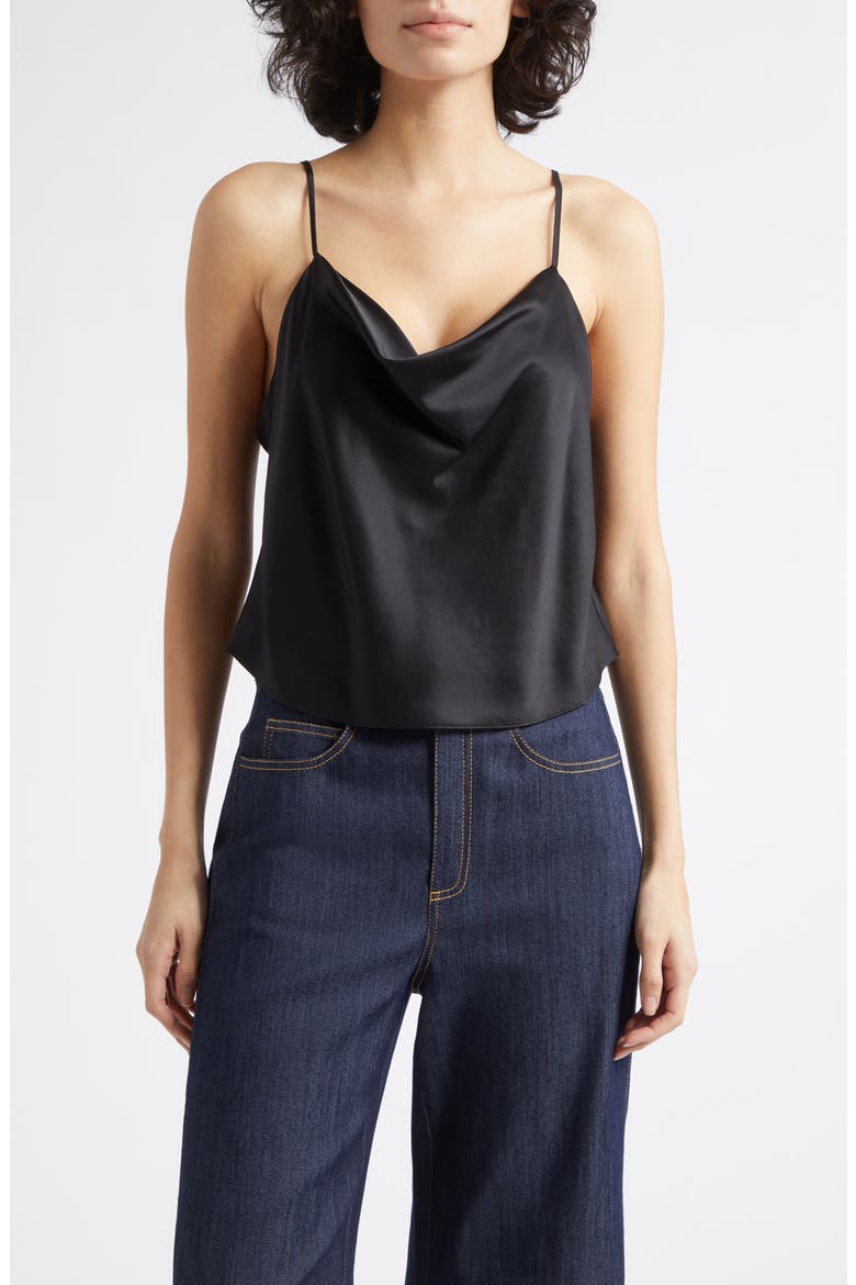 Petit Marta Silk Cami, Main, color, BLACK