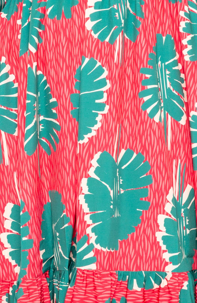 BUXOM COUTURE Print Smocked Midi Dress, Alternate, color, Pink Multi