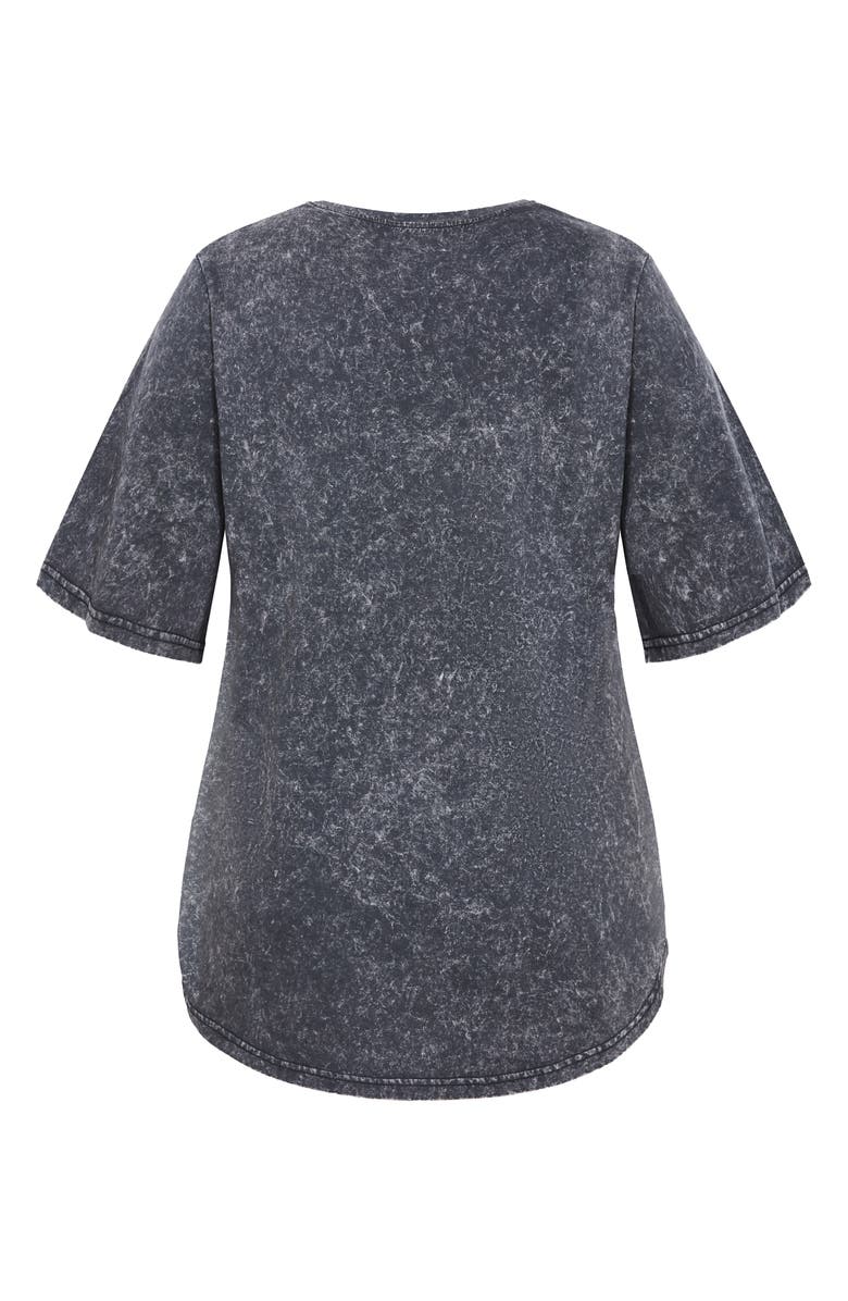 City Chic Kyra Cotton Graphic T-Shirt, Alternate, color, Black Acid Wash