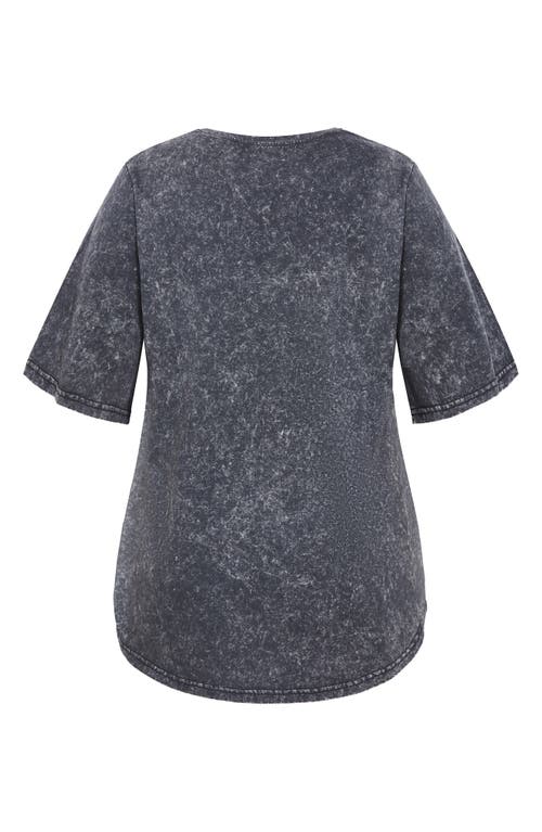 City Chic Kyra Cotton Graphic T-shirt In Gray