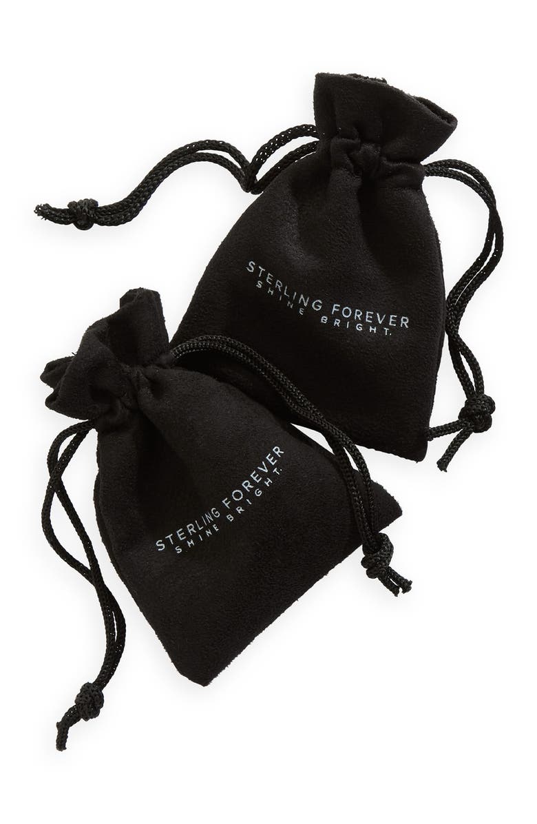 Sterling Forever Bezel Cubic Zirconia Accent Band Ring, Alternate, color,