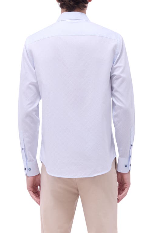 Bugatchi Axel Diamond Jacquard Cotton Button-up Shirt In Salt