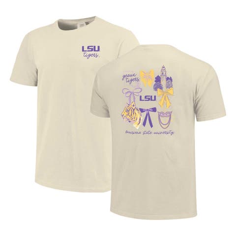 Women's Comfort Colors Natural LSU Tigers Coquette T-Shirt