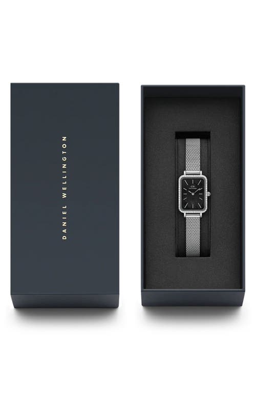 Daniel Wellington Quadro Mesh Strap Watch, 20mm X 26mm In Silver