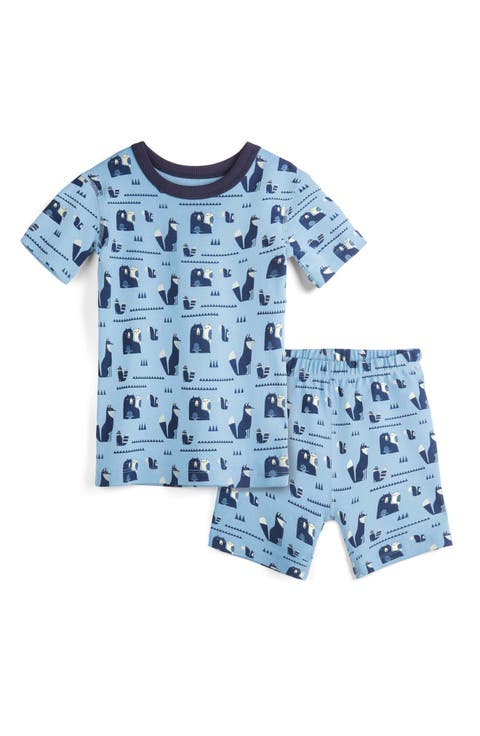 100% Organic Cotton Print Shortie Snug Fit Kids Pajamas