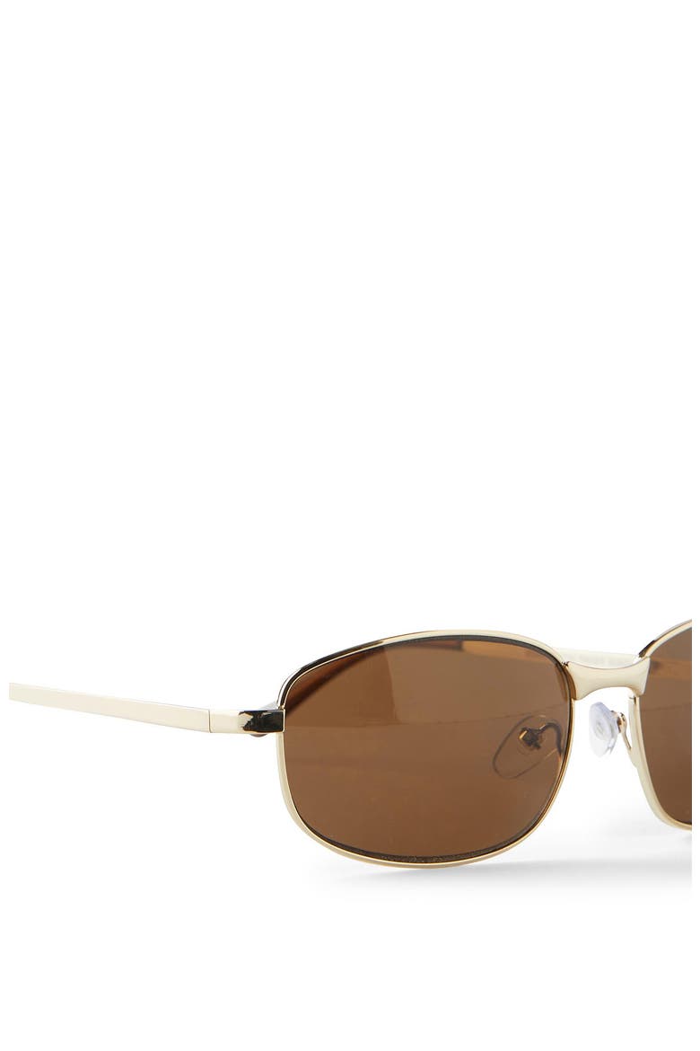 Rosie Metal Racer Sunglasses, Alternate, color, Gold Brown