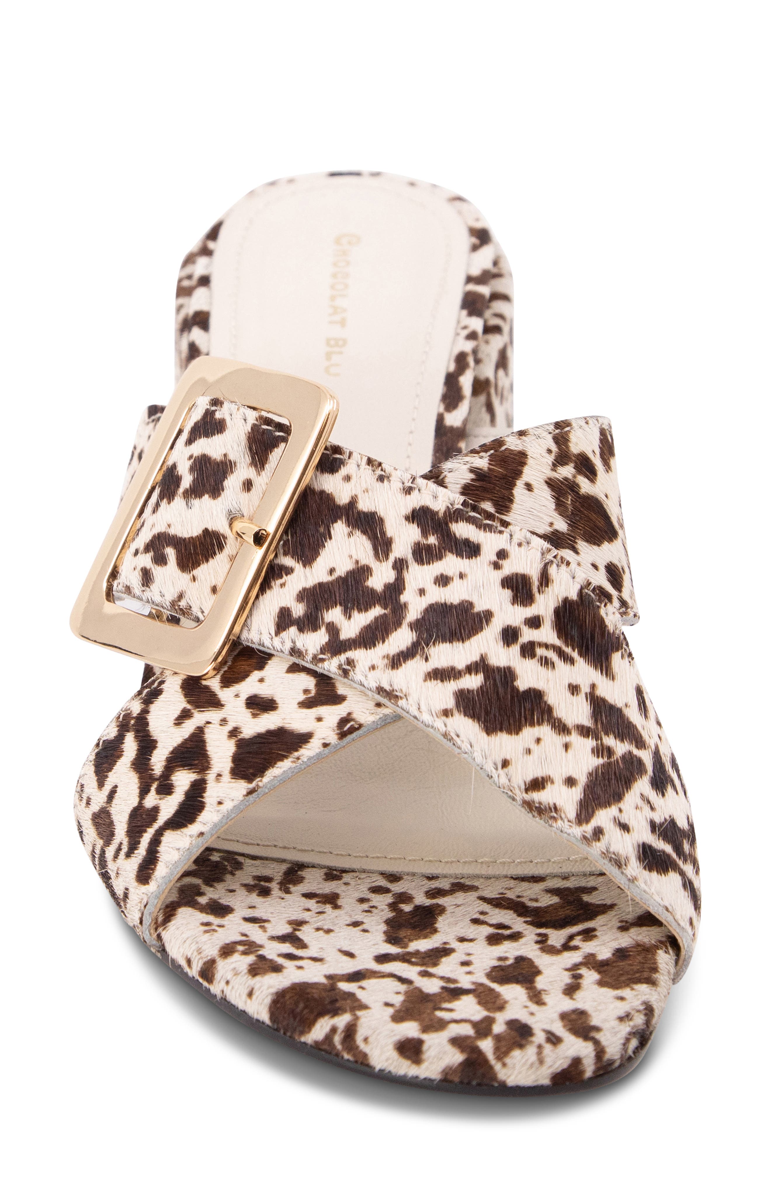Chocolat Blu Eiko Block Heel Sandal, Alternate, color, White Cheetah Calf Hair