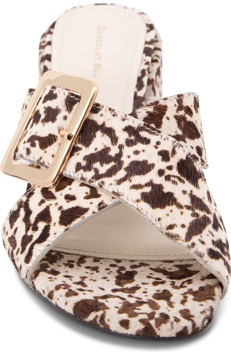 Chocolat Blu Eiko Block Heel Sandal, Alternate, color, White Cheetah Calf Hair