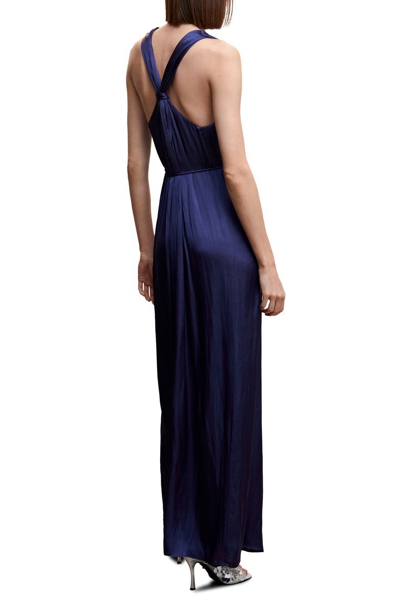 MANGO Knotted Back Satin Jumpsuit, Alternate, color, 