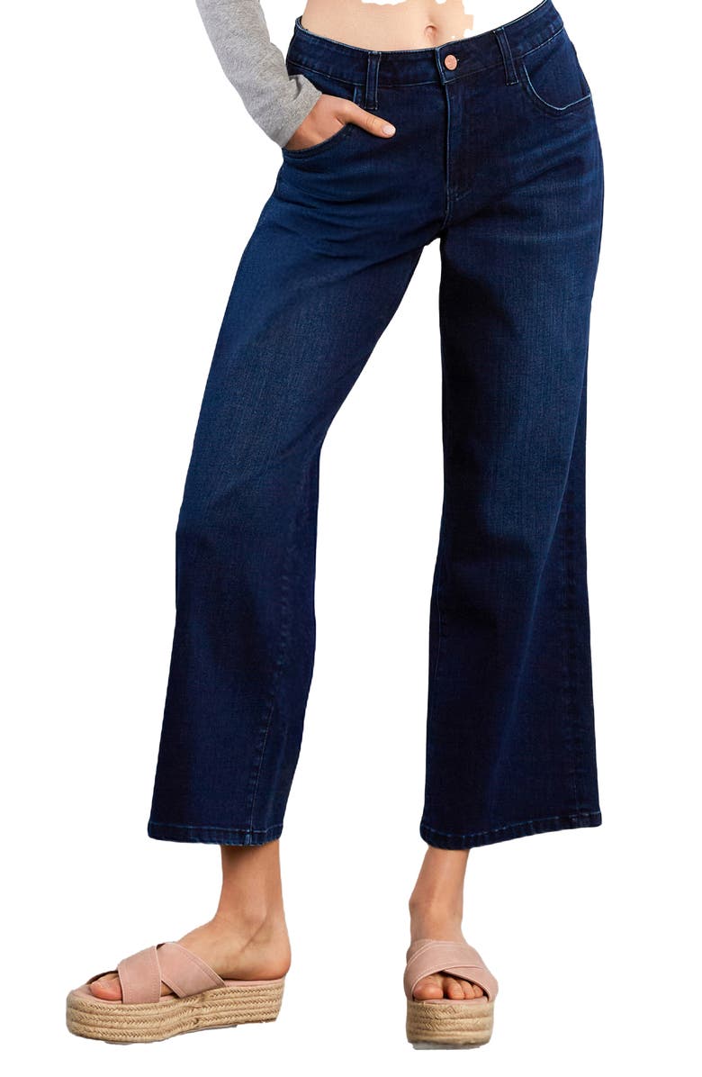 HINT OF BLU High Waist Ankle Relaxed Straight Leg Jeans, Alternate, color, Resort Blue