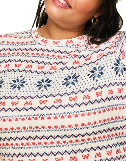 Adore Me Janise Pajama Long Sleeve Top & Leggings Set In Novelty White