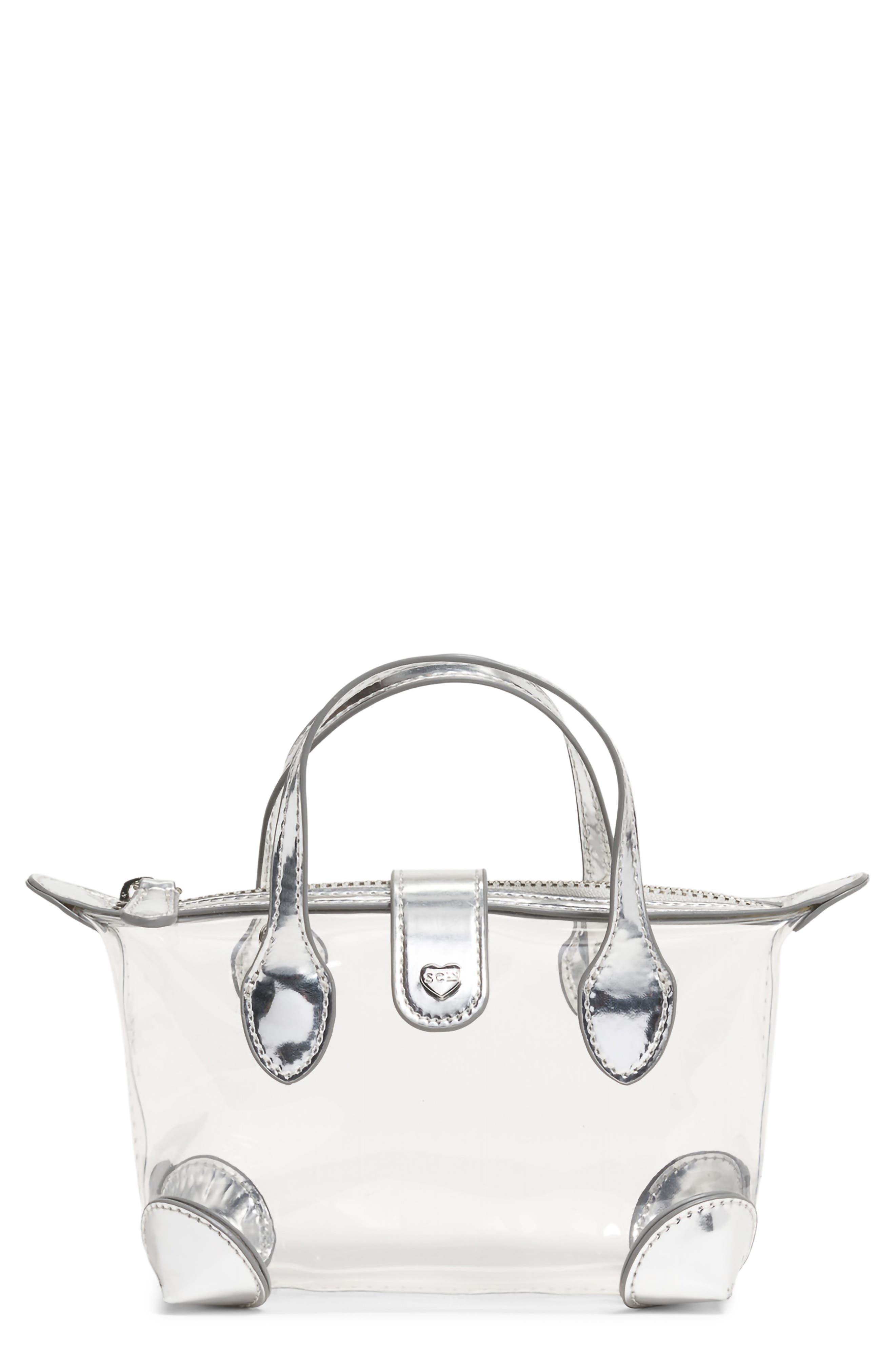 Stoney Clover Lane Clear Crossbody Bag, Main, color, Silver Metallic