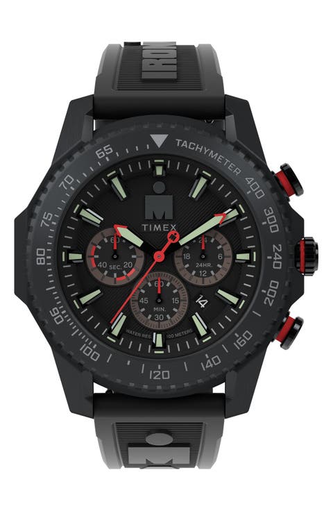 IRONMAN® Adrenaline PU Strap Chronograph Watch, 48mm