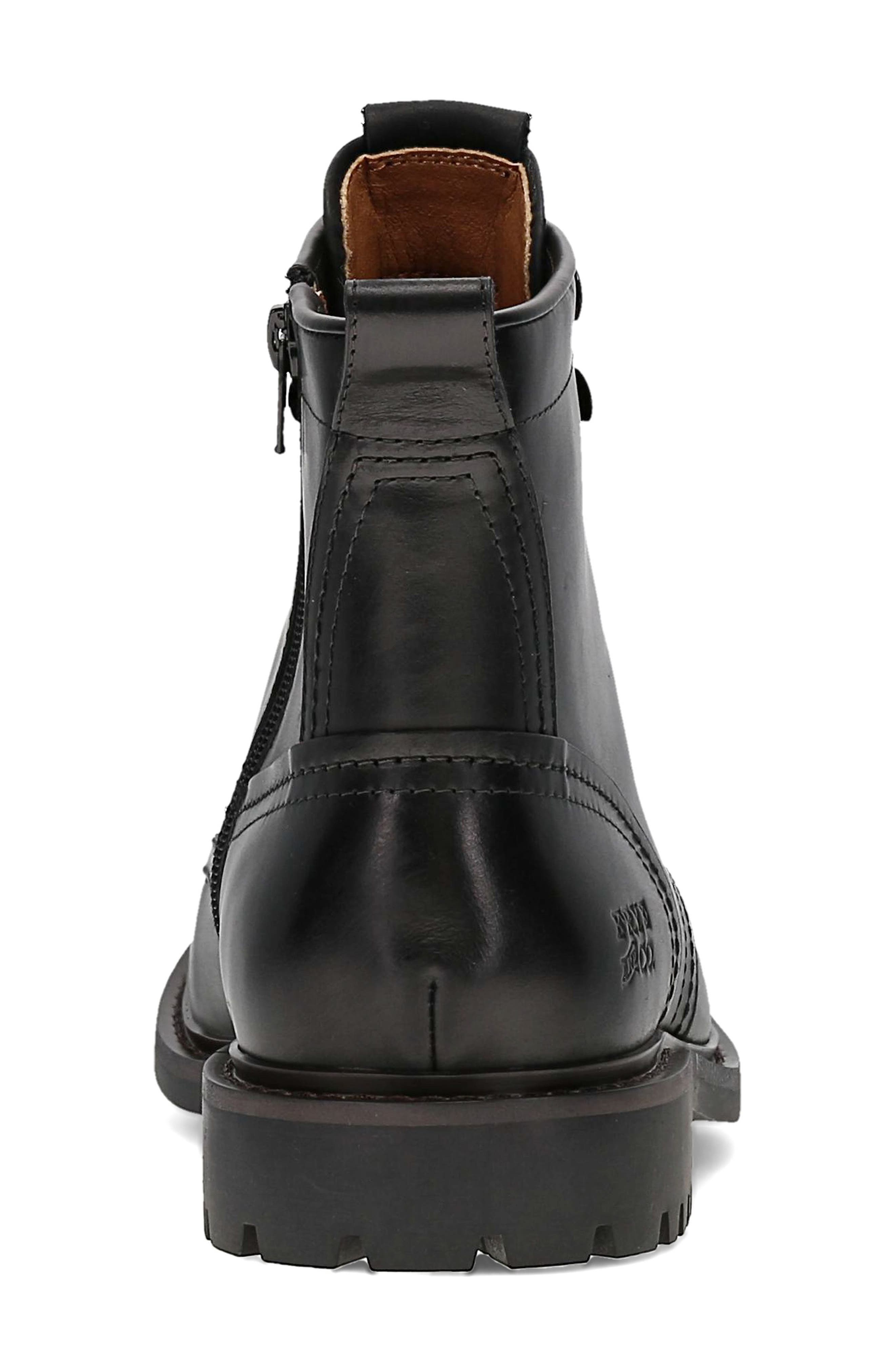 Dunn Moc Toe Leather Boot, Alternate, color, BLACK