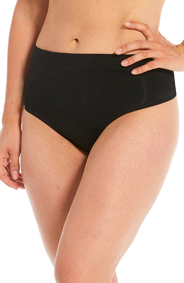 MAGIC Bodyfashion Comfort Seamless Shaping Thong, Main, color, Black