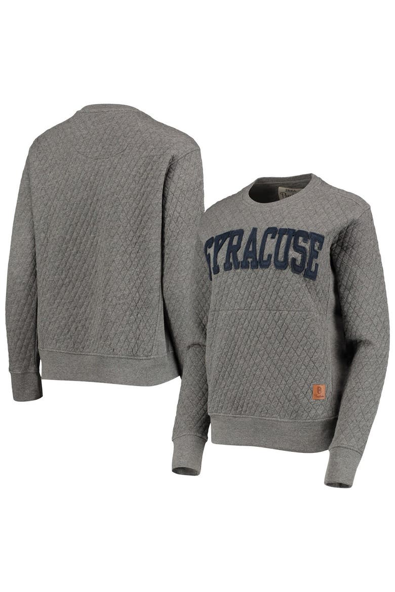 Women's Pressbox Heather Charcoal Syracuse Orange Moose Quilted Pullover Sweatshirt, Alternate, color, Heather Gray