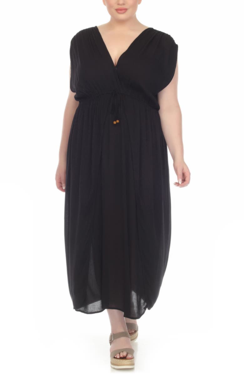 BOHO ME Maxi Cover Up Dress, Alternate, color, Black