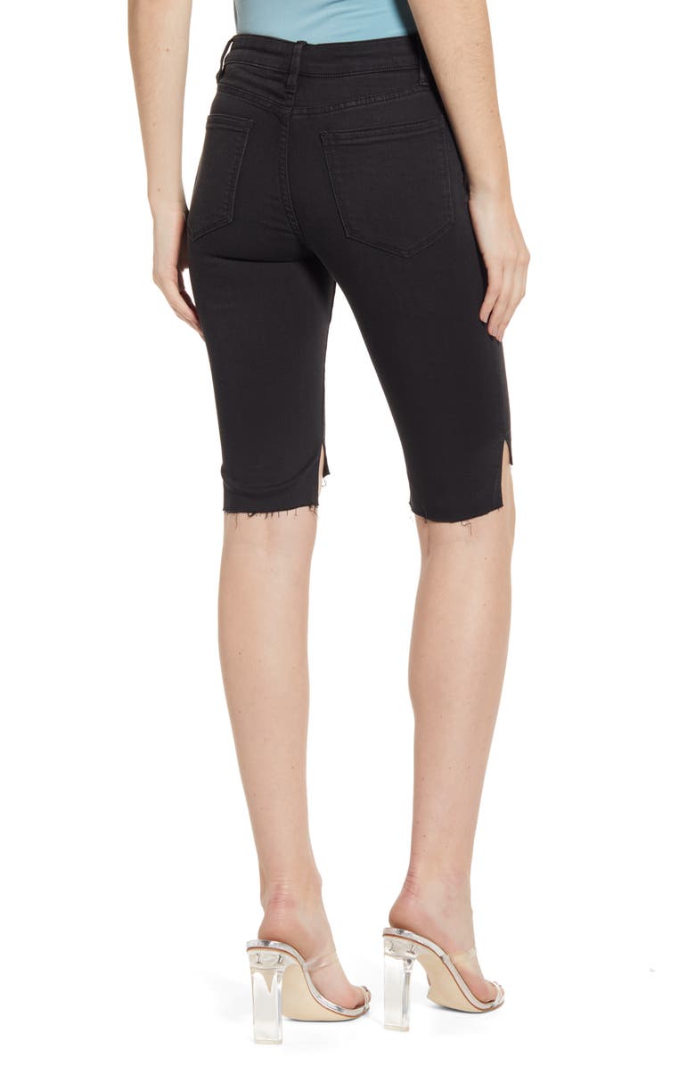 AFRM Gibson High Waist Raw Step Hem Denim Shorts, Alternate, color, 