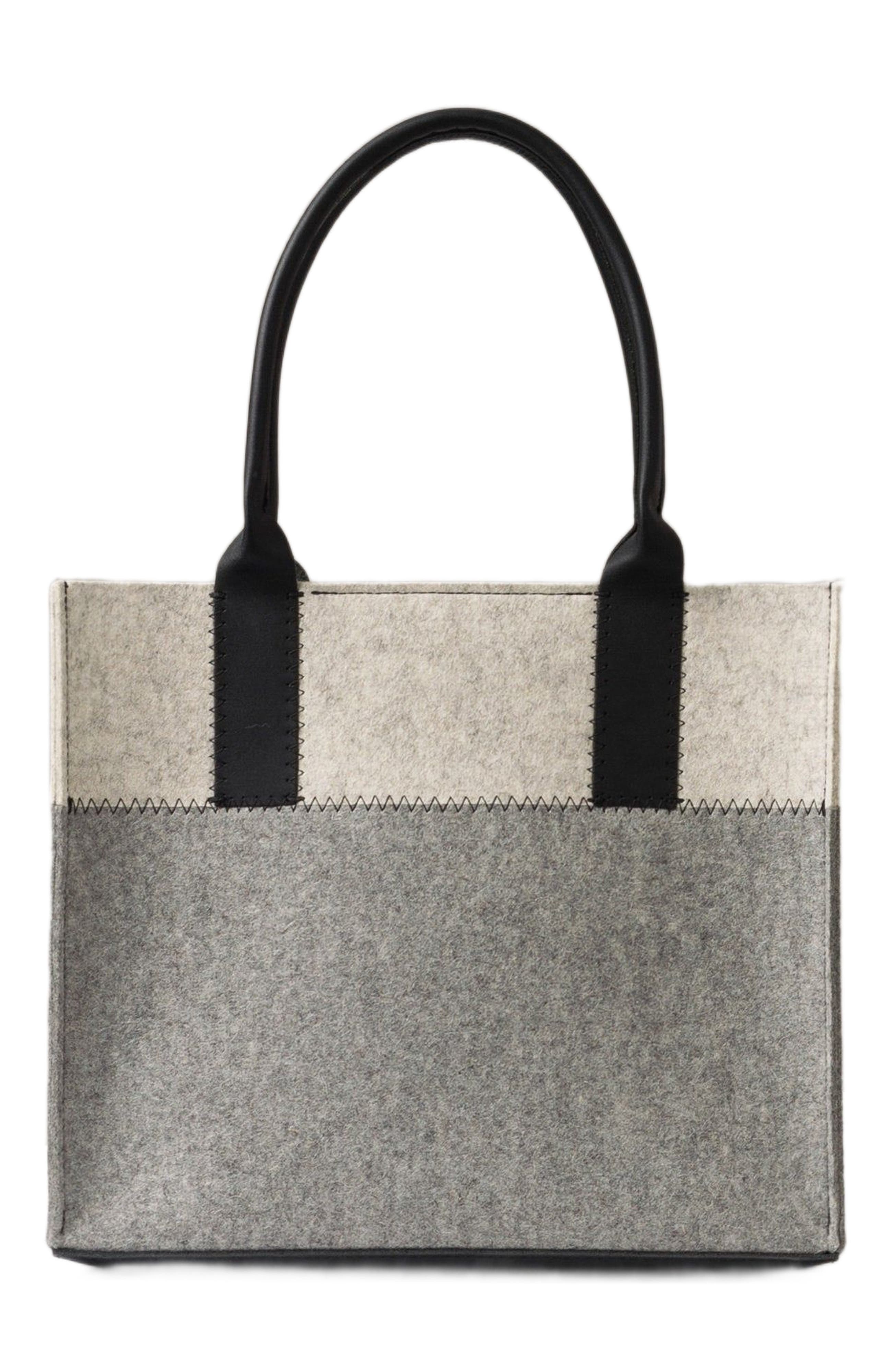 Graf Lantz Jaunt Merino Wool Midi Tote, Main, color, Granite  / Black