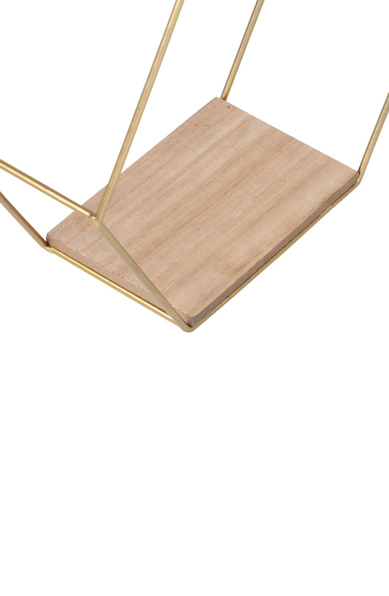 HONEY-CAN-DO Set of Hexagonal Decorative Metal Wall Shelves, Gold, Alternate, color, 