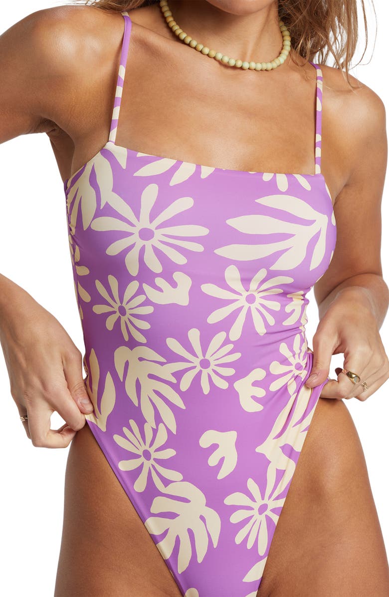 Billabong Deep Sea Daisy High Cut One-Piece Swimsuit, Alternate, color, 