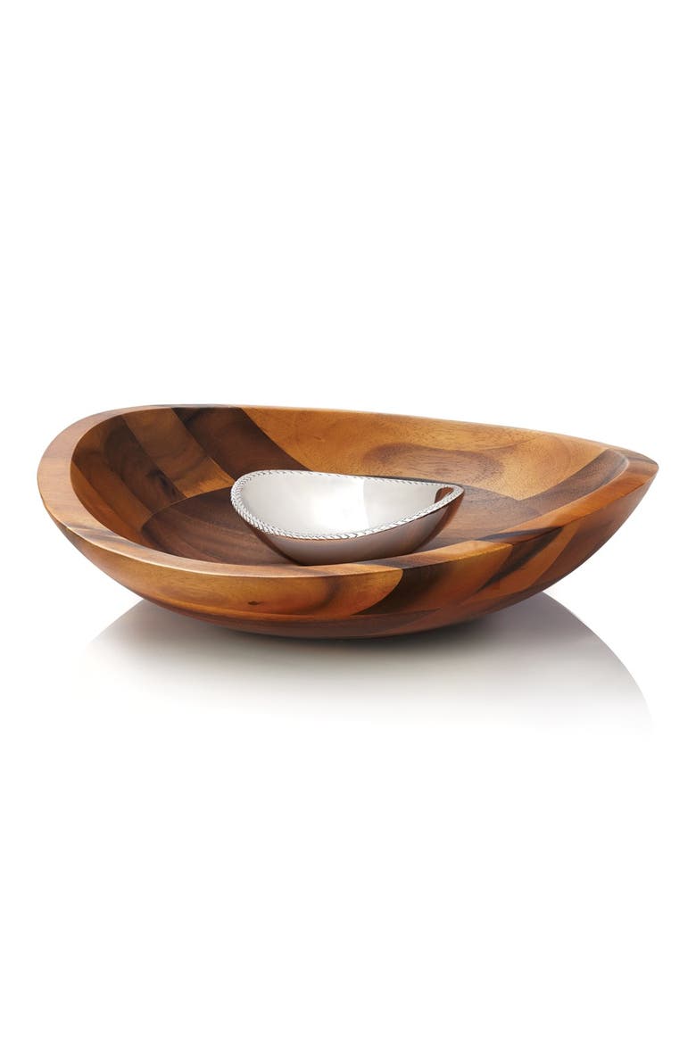 'Braid' Chip & Dip Server, Main, color, BROWN