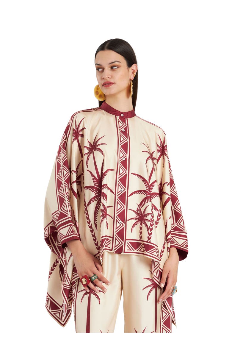 La DoubleJ Foulard Shirt Placée Date Palms Ivory, Main, color, Date Palms Placée Ivory