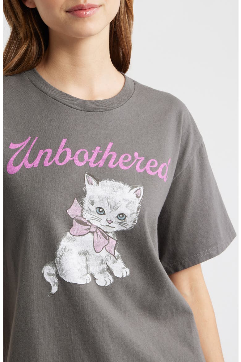 Unbothered Kitten Graphic T-Shirt, Alternate, color, CHARCOAL