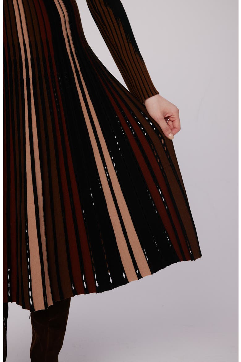 Tribeca Sweater Skirt, Alternate, color, KNITSUNPLEATSCAMEL/BROWN