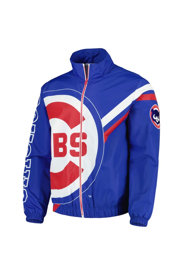 Men's Mitchell & Ness Royal Chicago Cubs Exploded Logo Warm Up Full-Zip Jacket, Alternate, color, Royal