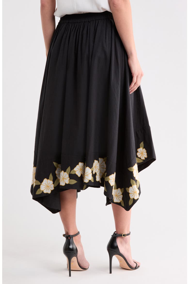 Gia Floral Midi Skirt, Alternate, color, BLACK MULTI