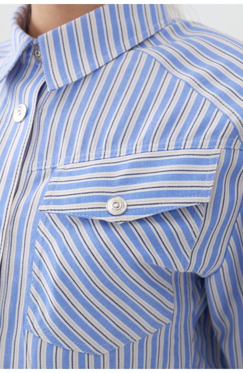 Nocturne Striped Shirt with Shoulder Pad, Alternate, color, 