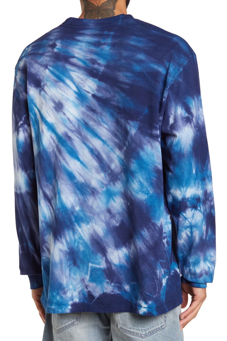 University Tie Dye Long Sleeve Cotton T-Shirt, Alternate, color, PACIFIC