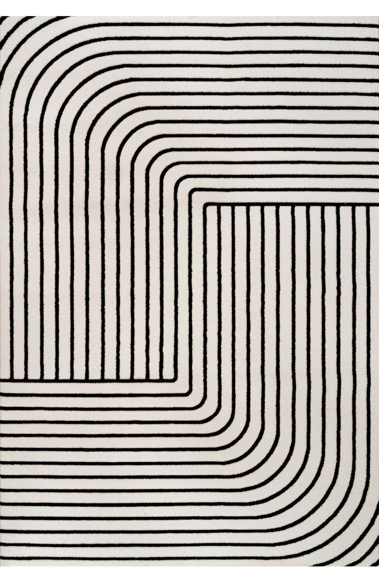 JONATHAN Y Odense High-Low Minimalist Angle Geometric Indoor/Outdoor Area Rug, Main, color, Black/White