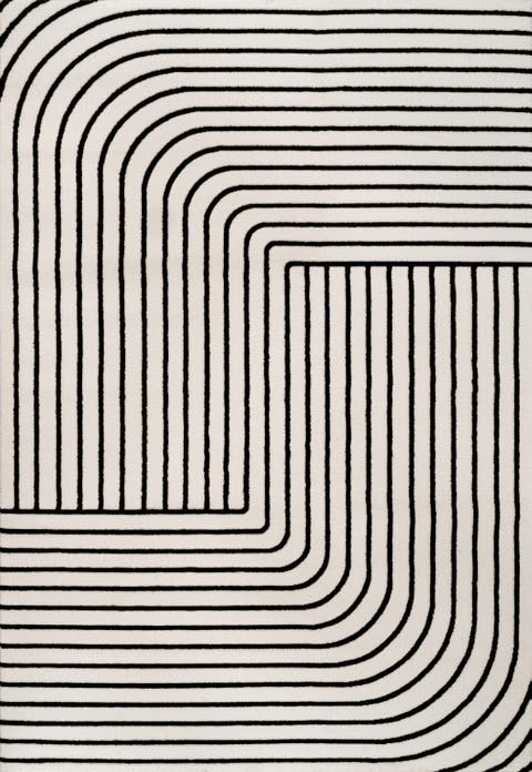 Odense High-Low Minimalist Angle Geometric Indoor/Outdoor Area Rug