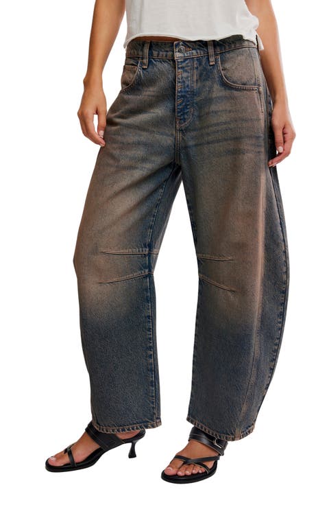 We the Free Good Luck Mid Rise Barrel Leg Jeans