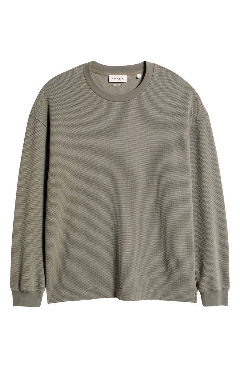 FRAME Long Sleeve Waffle Stitch T-Shirt, Alternate, color, Smoky Green