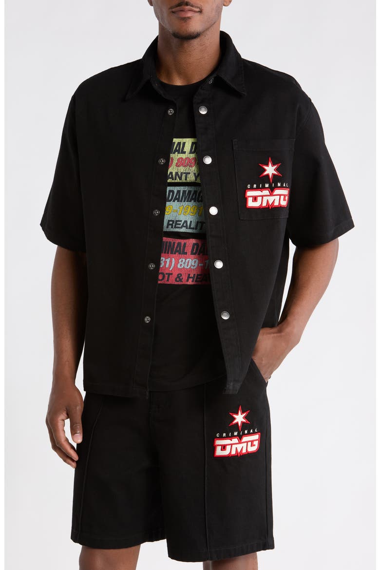 Star Logo Shirt, Main, color, BLACK