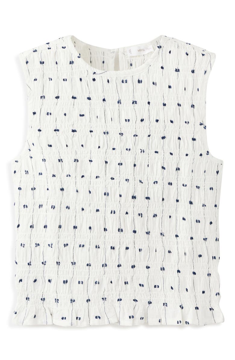 MANGO TEEN Embroidered Ruched Shell, Alternate, color,