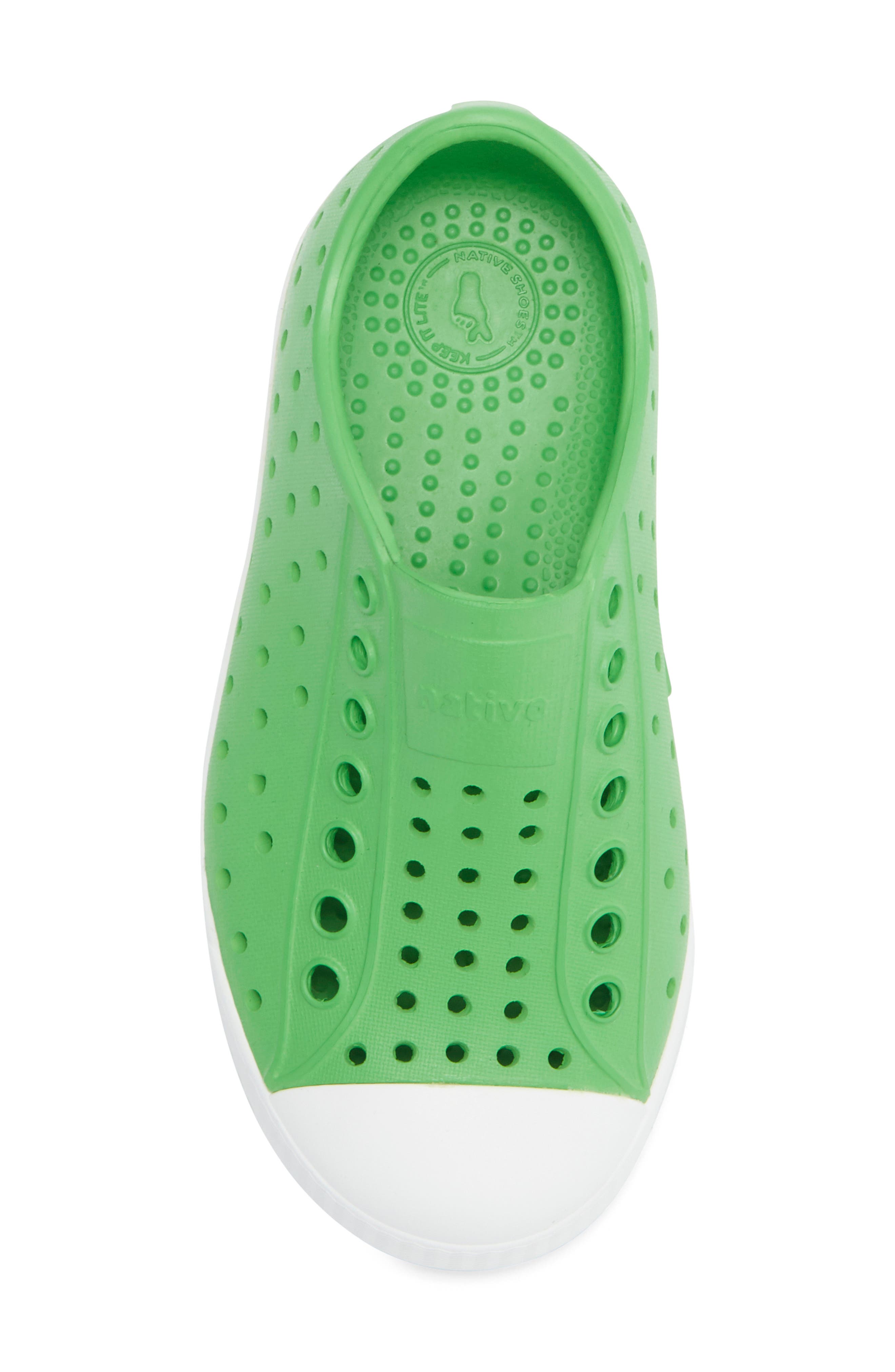 Native Shoes Kids' Jefferson Water Friendly Slip-On Sneaker, Alternate, color, Grasshopper Green/ Shell White