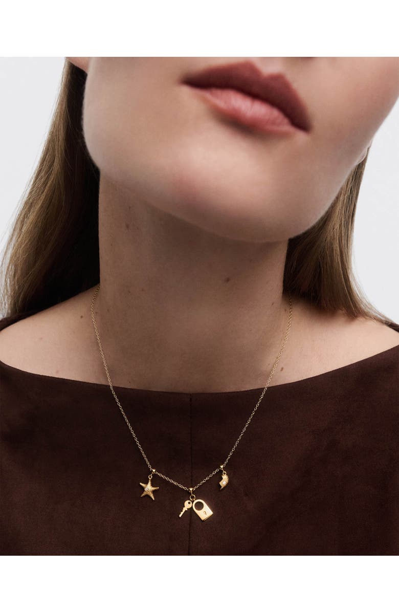 PDPAOLA Split Heart Charm, Alternate, color, Brass