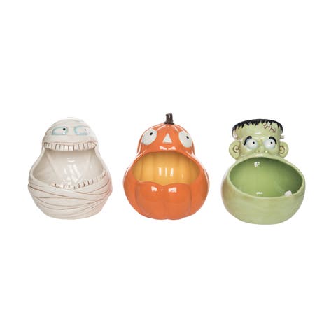 Dolomite Big Mouth Candy Bowl Set of 3 for Halloween Fun