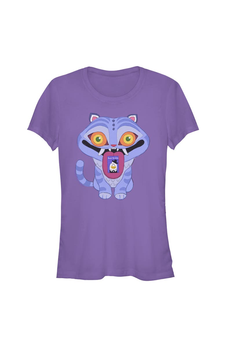 KPop Demon Hunters Junior's KPop Demon Hunters Derpy Save The Date  Graphic T-Shirt, Main, color, Purple