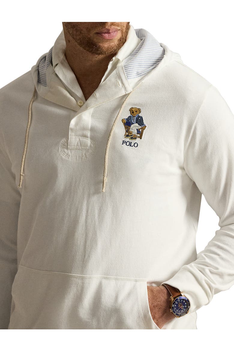 Big & Tall Hooded Newport Bear T-Shirt, Alternate, color, NEWPORT BEAR WHITE